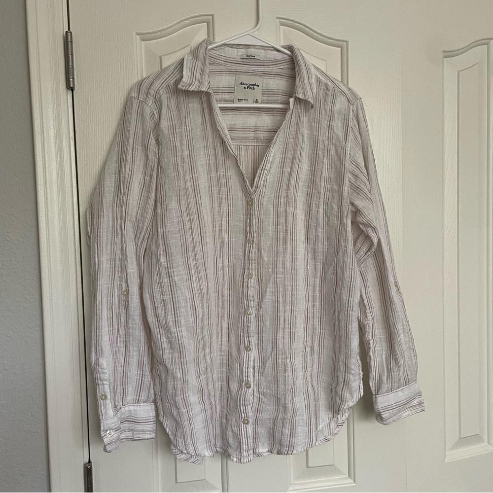 Abercrombie Boyfriend Button Down Linen Type Material